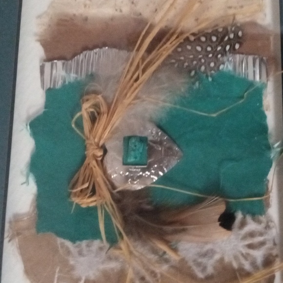 Joan Casey Unique Framed Feather/Heart Art - Picture 3 of 8